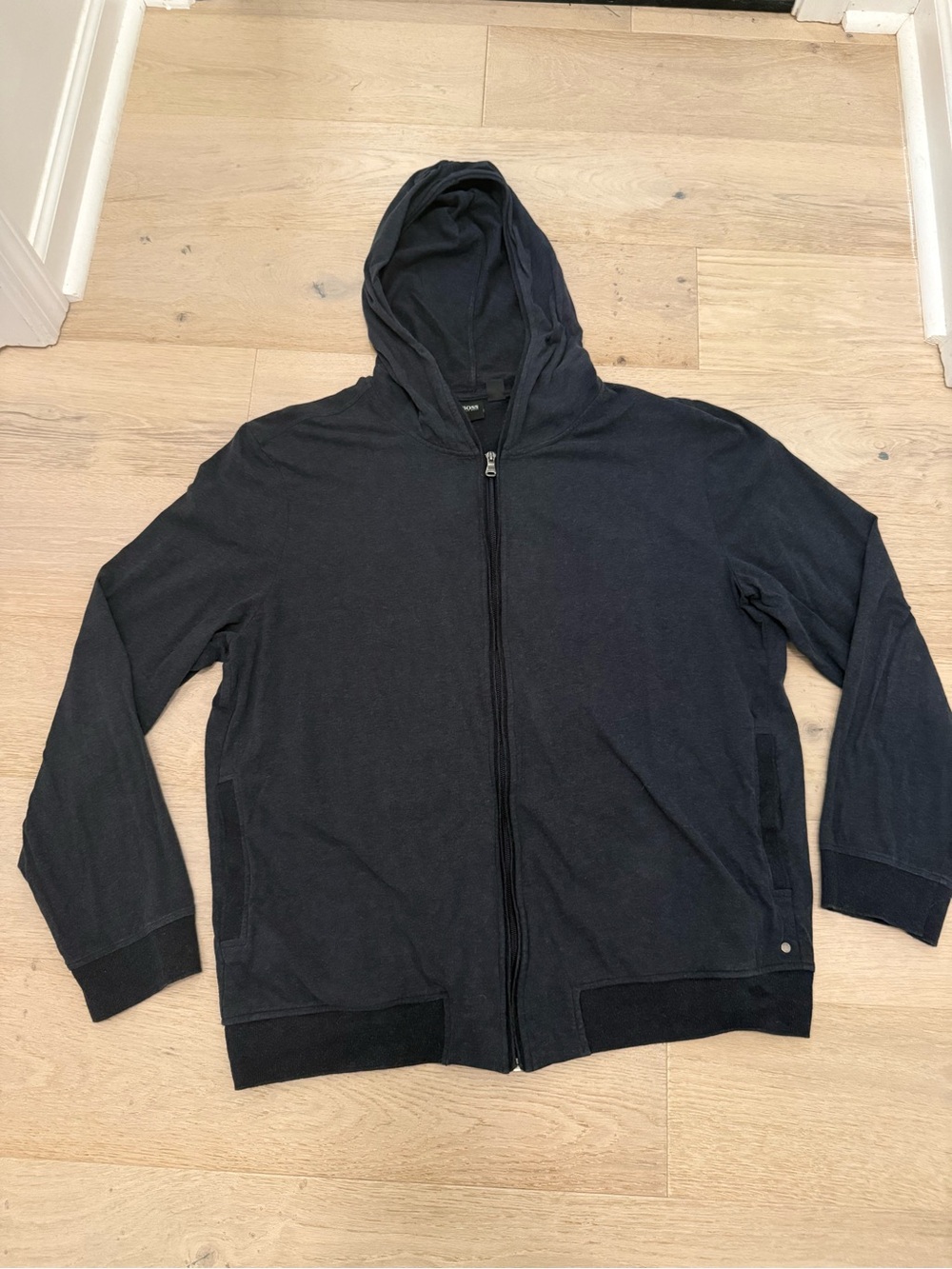 Boss Hugo Boss Men's Blue Zip-Up Hooded Sweater Size XXL